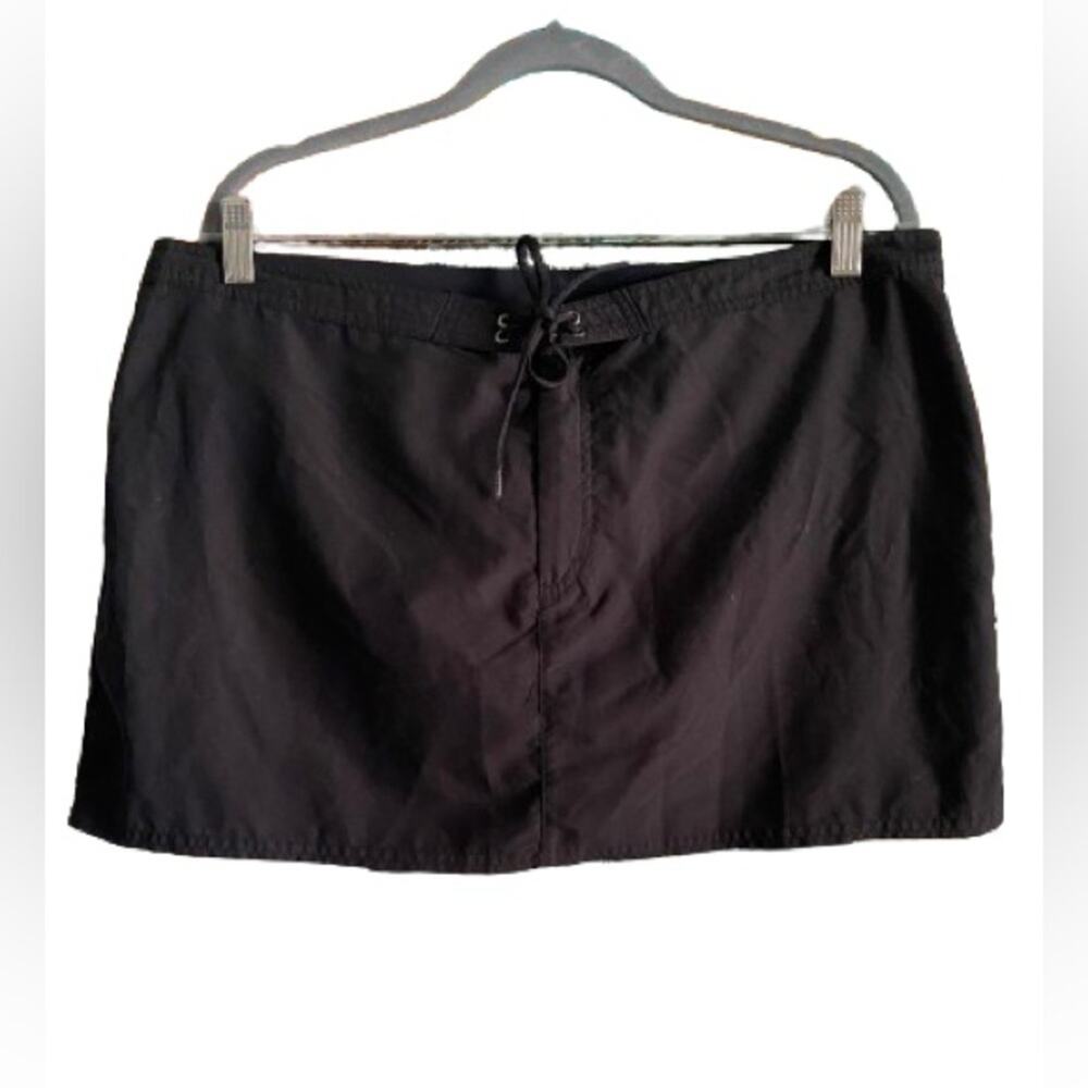 Tropical Escape Black Swim Skirt with Tie Sz 18